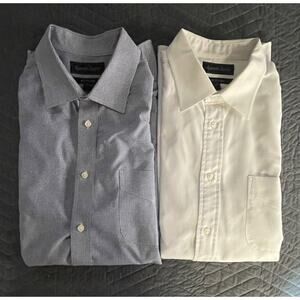 Kenneth Roberts Platinum Men's Dress Shirts - 17.5 36x37 (Lot of Two)